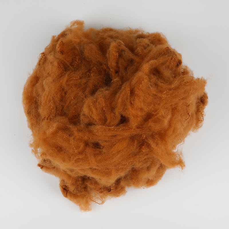 Dark Camel Wool Spinning Polyester Staple Fiber 3D×102mm