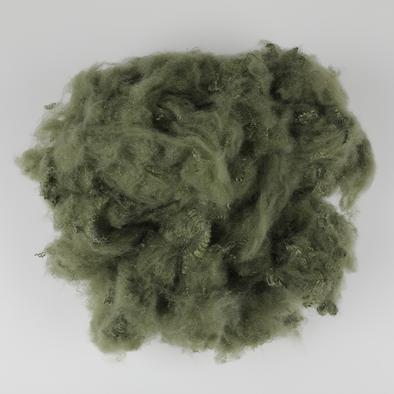 Army Greenwool Spinning Polyester Staple Fiber 3D×64mm