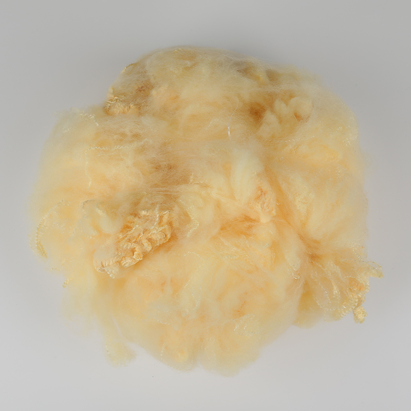 Light Orange Wool Spinning Polyester Staple Fiber 3D×64mm