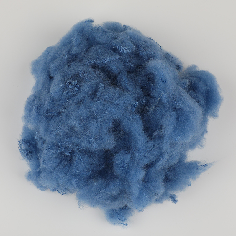 Cowboy Blue Wool Spinning Polyester Staple Fiber 3D×64mm