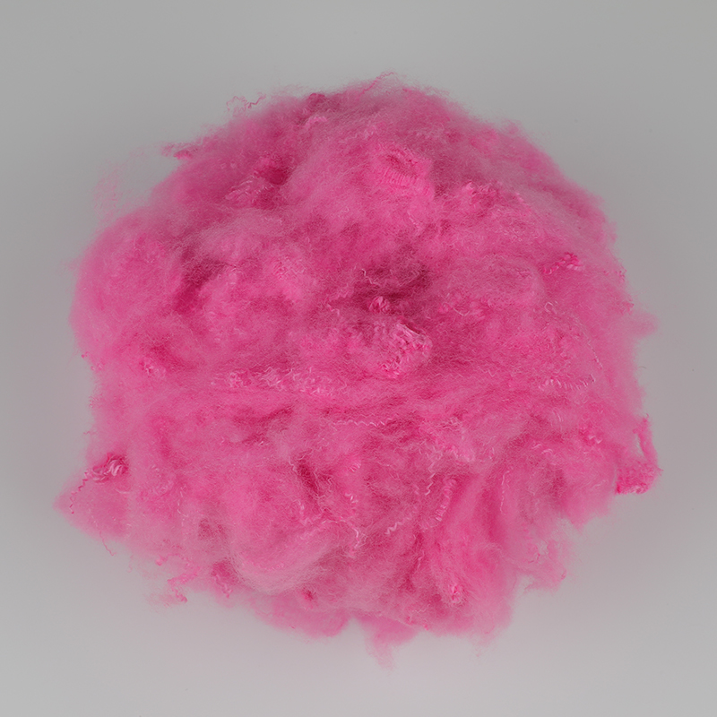 Pink Wool Spinning Polyester Staple Fiber 3D×32mm