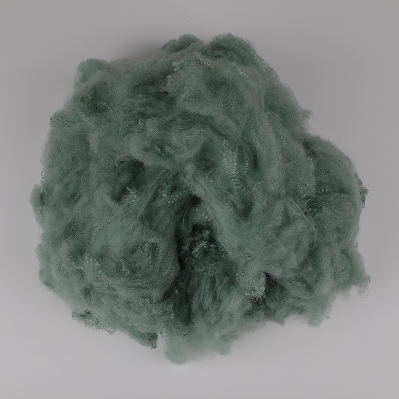 Pale Green Wool Spinning Polyester Staple Fiber 3D×64mm